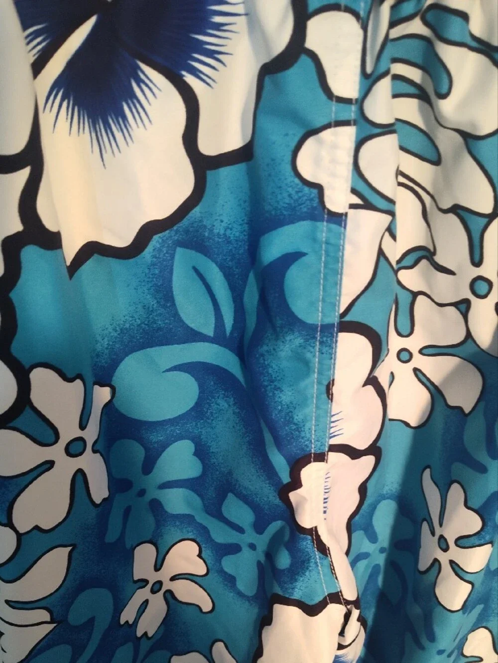 Oakley Men’s Blue Floral Swim Shorts with Black Panels